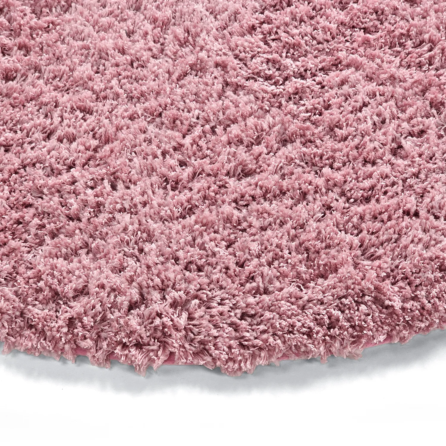 Rundt teppe - Combarro Solid Cotton Shaggy (lyserosa)