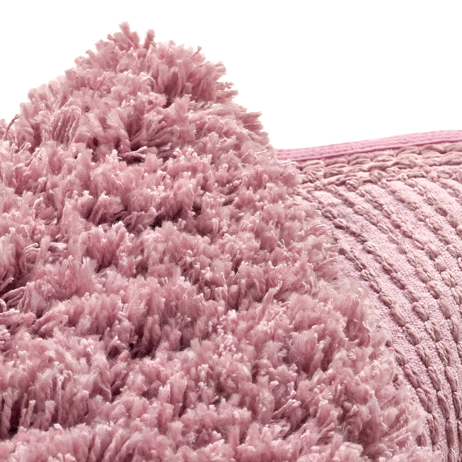 Rundt teppe - Combarro Solid Cotton Shaggy (lyserosa)