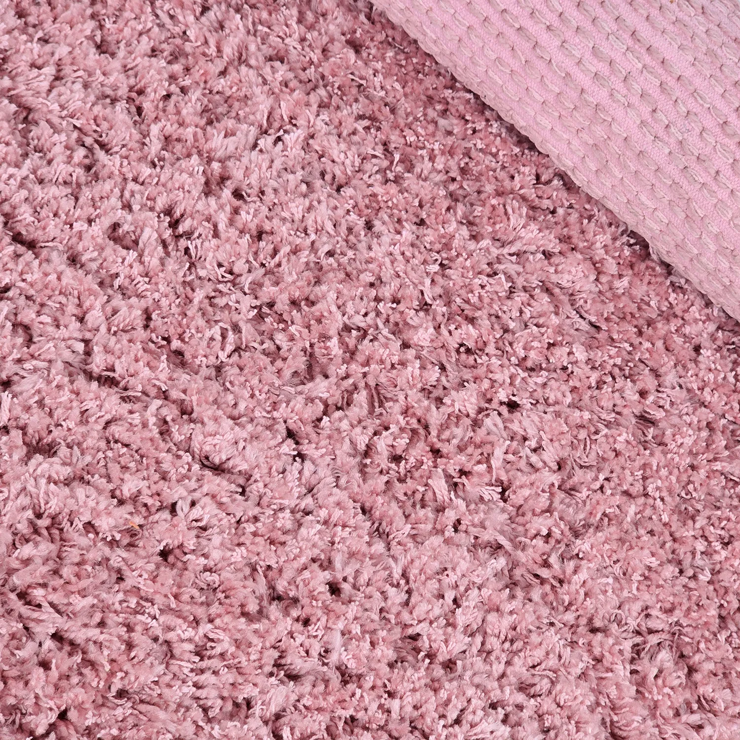 Rundt teppe - Combarro Solid Cotton Shaggy (lyserosa)