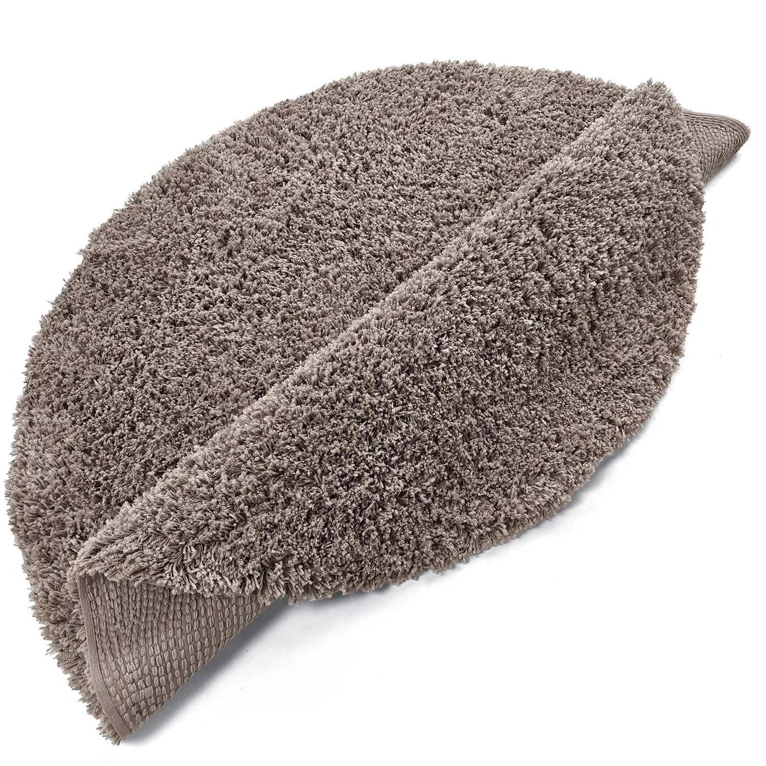 Rundt teppe - Combarro Solid Cotton Shaggy (taupe)