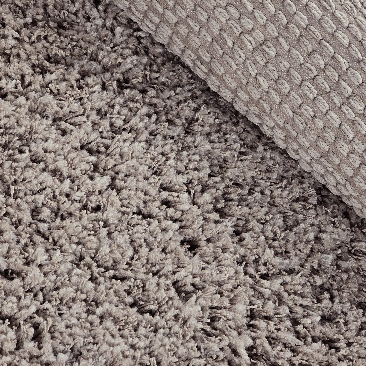 Rundt teppe - Combarro Solid Cotton Shaggy (taupe)