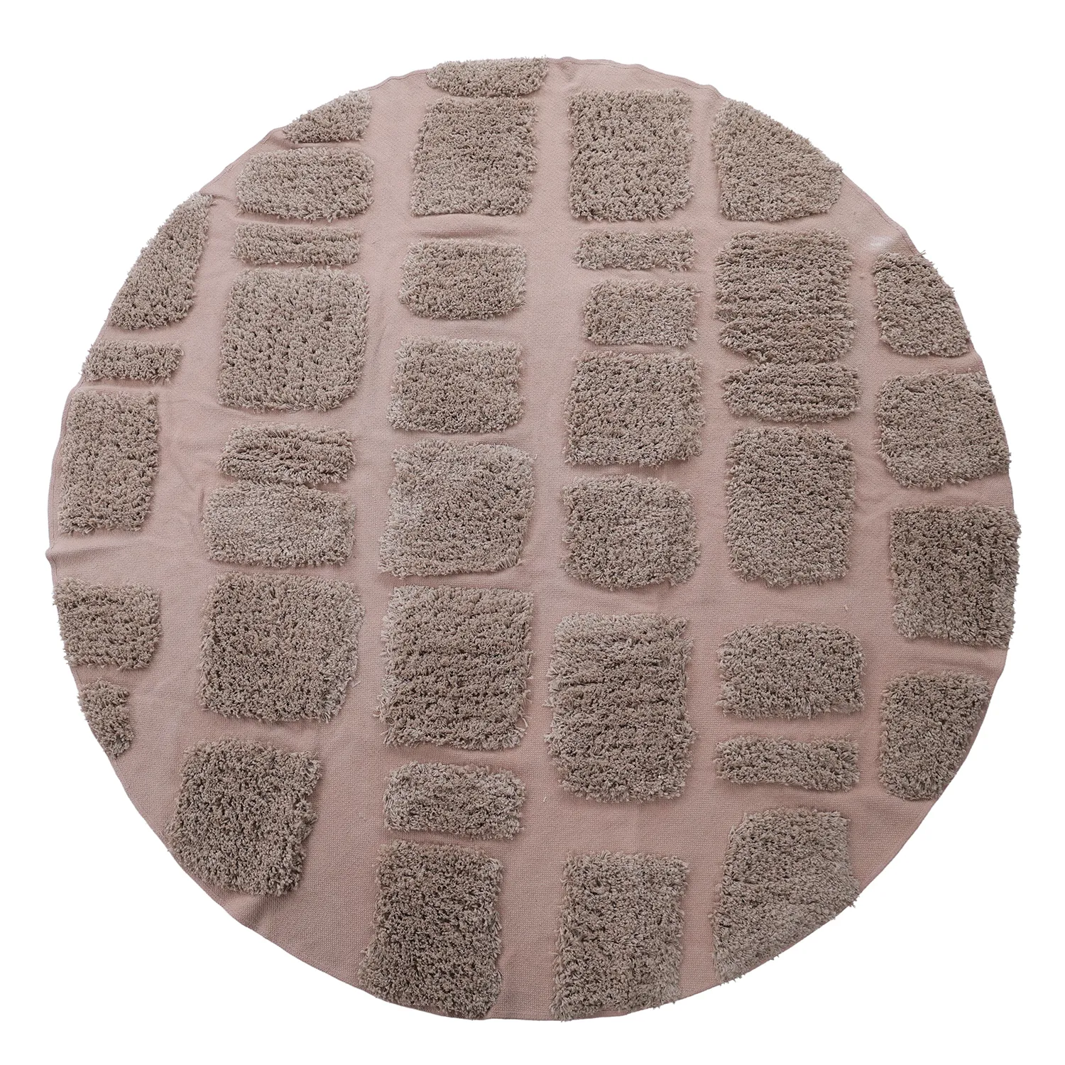Rundt teppe - Otranto Natural Cotton Shaggy (taupe)