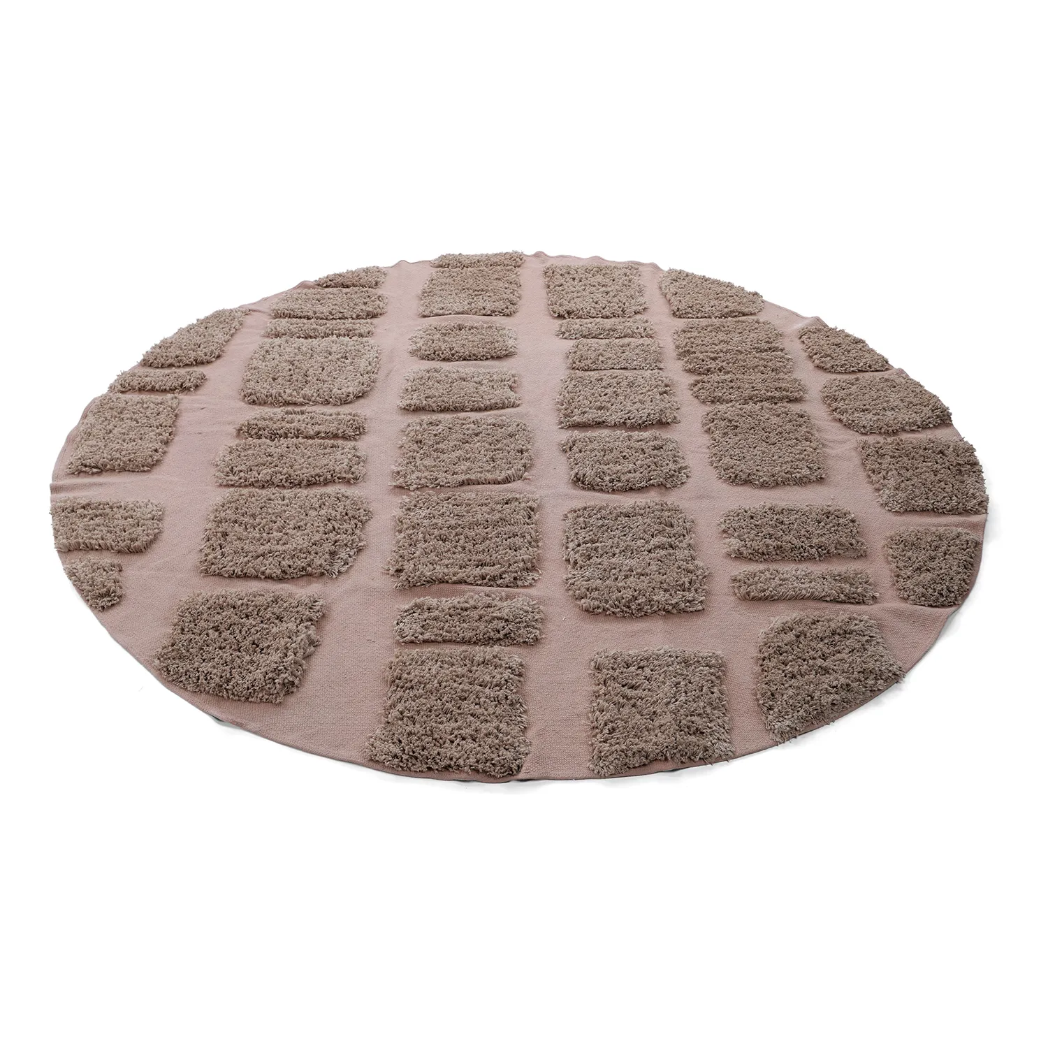 Rundt teppe - Otranto Natural Cotton Shaggy (taupe)
