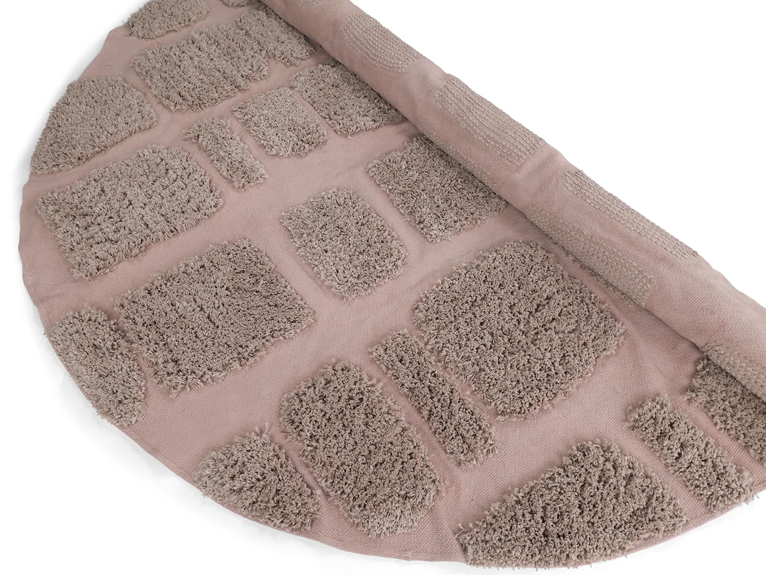 Rundt teppe - Otranto Natural Cotton Shaggy (taupe)