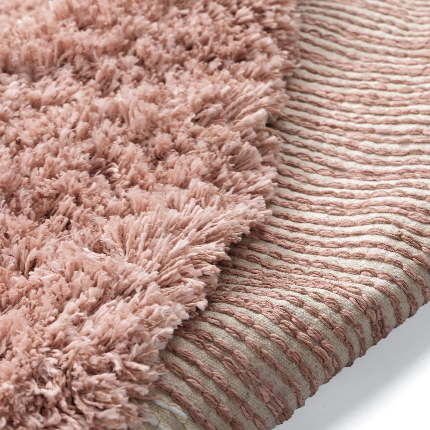 Rundt teppe - Perast Natural Cotton Shaggy (multi)