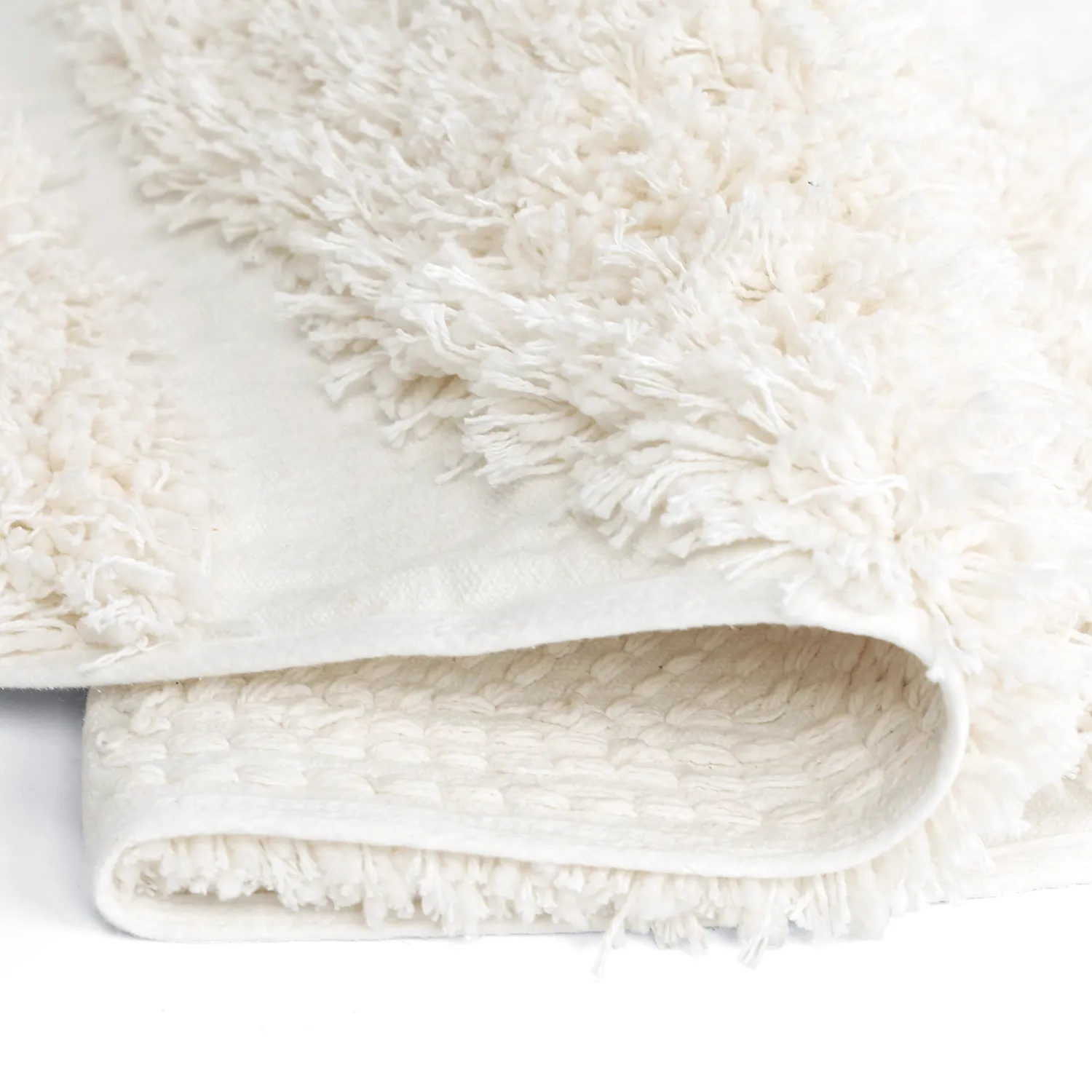Rundt teppe - Sivota Natural Cotton Shaggy (off-white)
