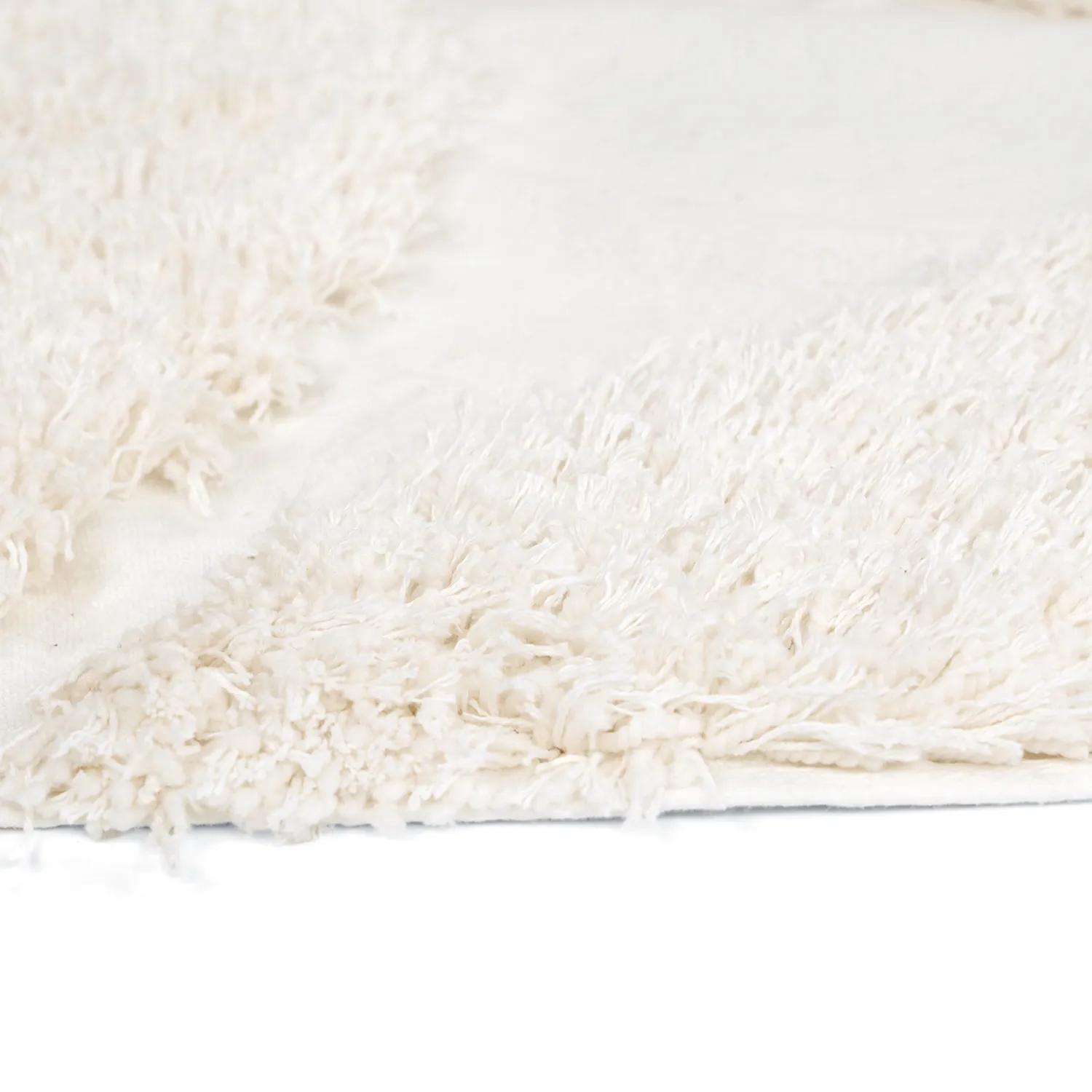 Rundt teppe - Sivota Natural Cotton Shaggy (off-white)