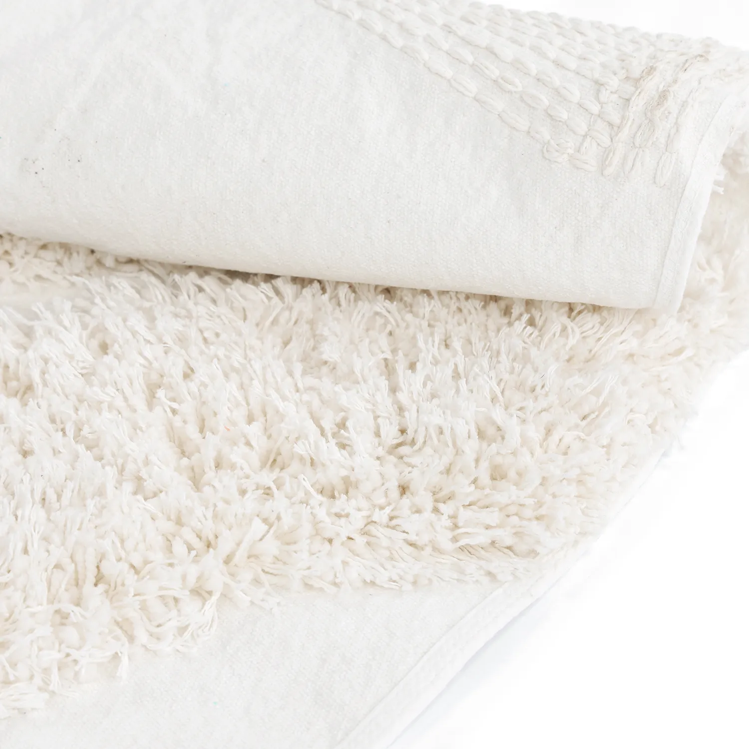 Rundt teppe - Sivota Natural Cotton Shaggy (off-white)