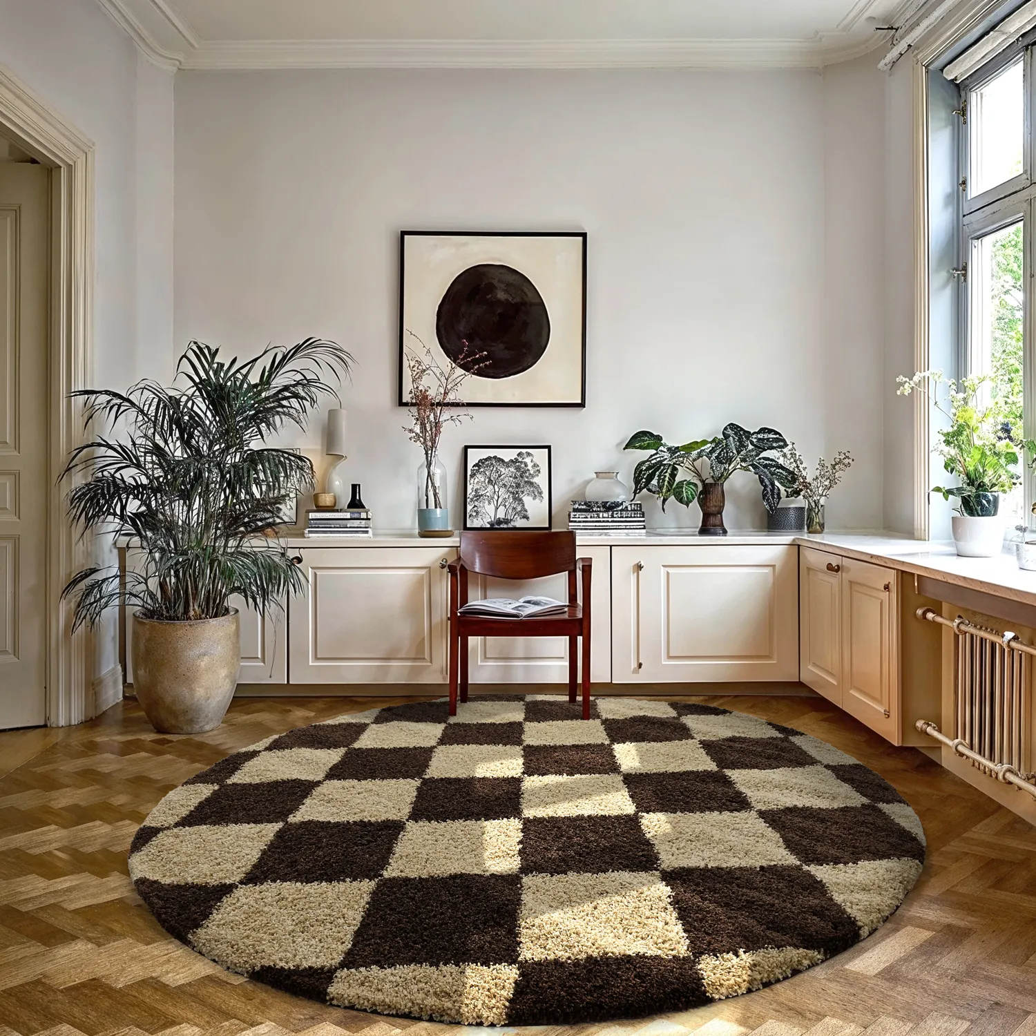 Runde tepper - Albi (brun/beige)