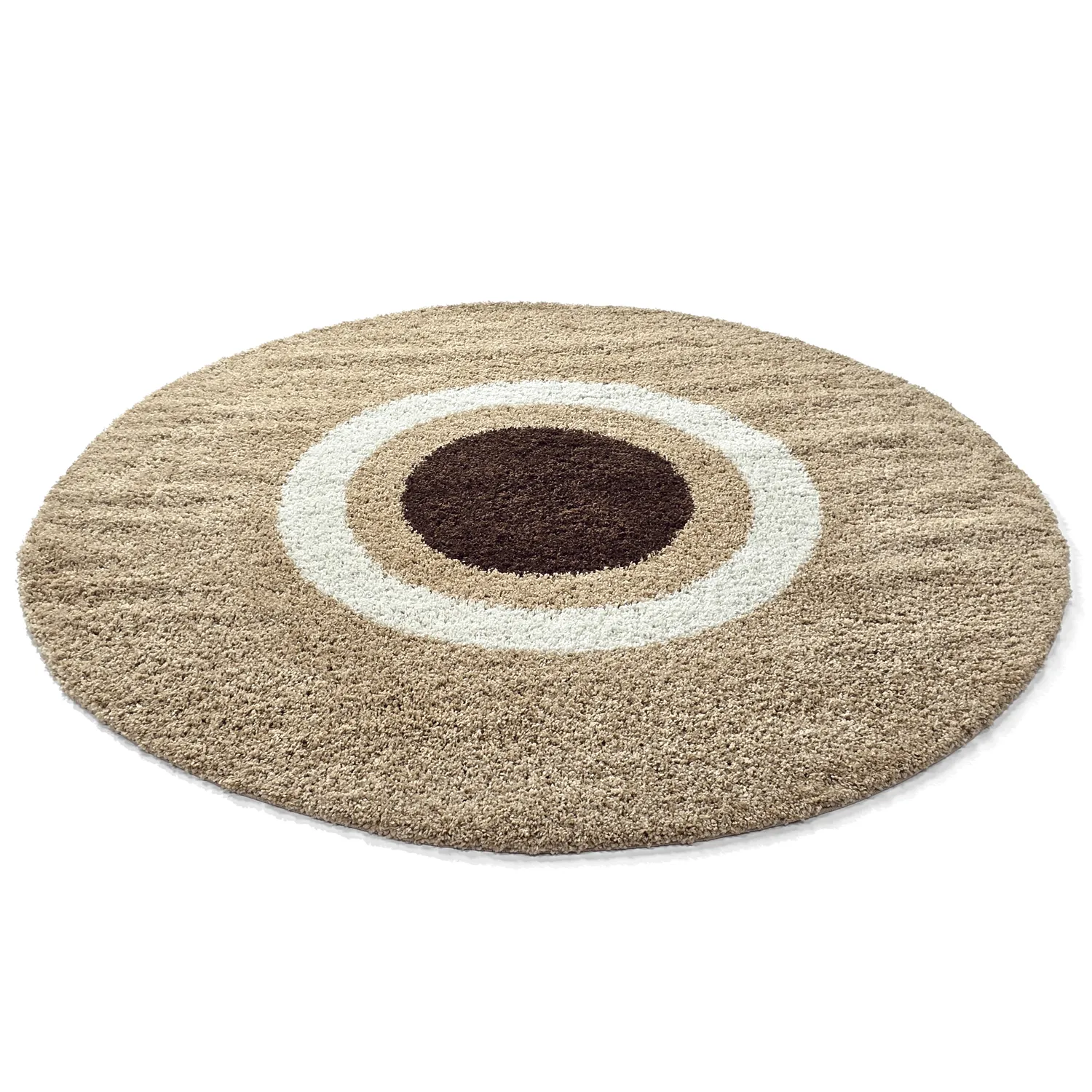 Runde tepper - Alsace (beige/hvit/brun)