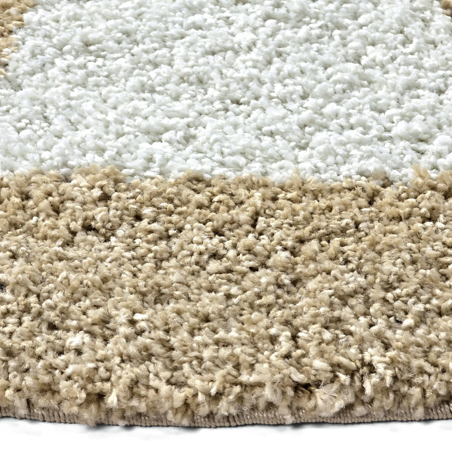 Runde tepper - Asilah (beige/hvit)