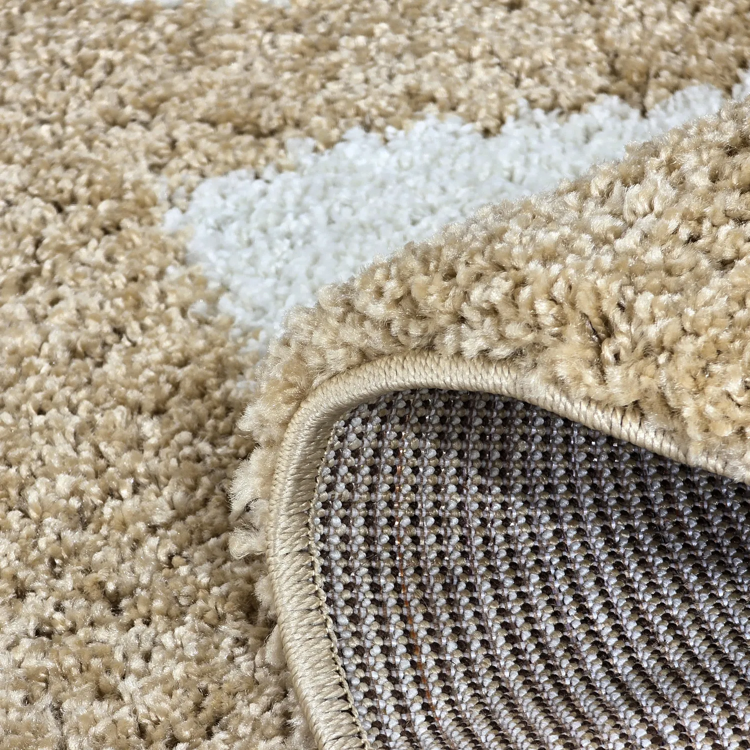 Runde tepper - Asilah (beige/hvit)