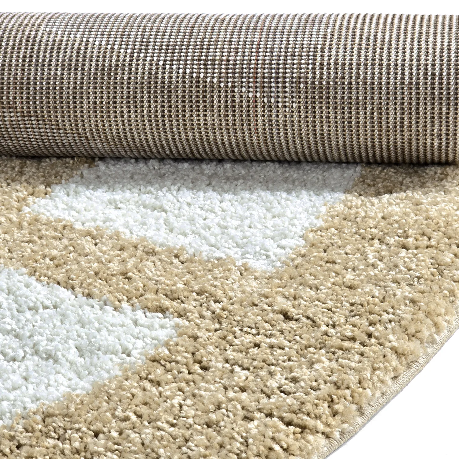 Runde tepper - Asilah (beige/hvit)