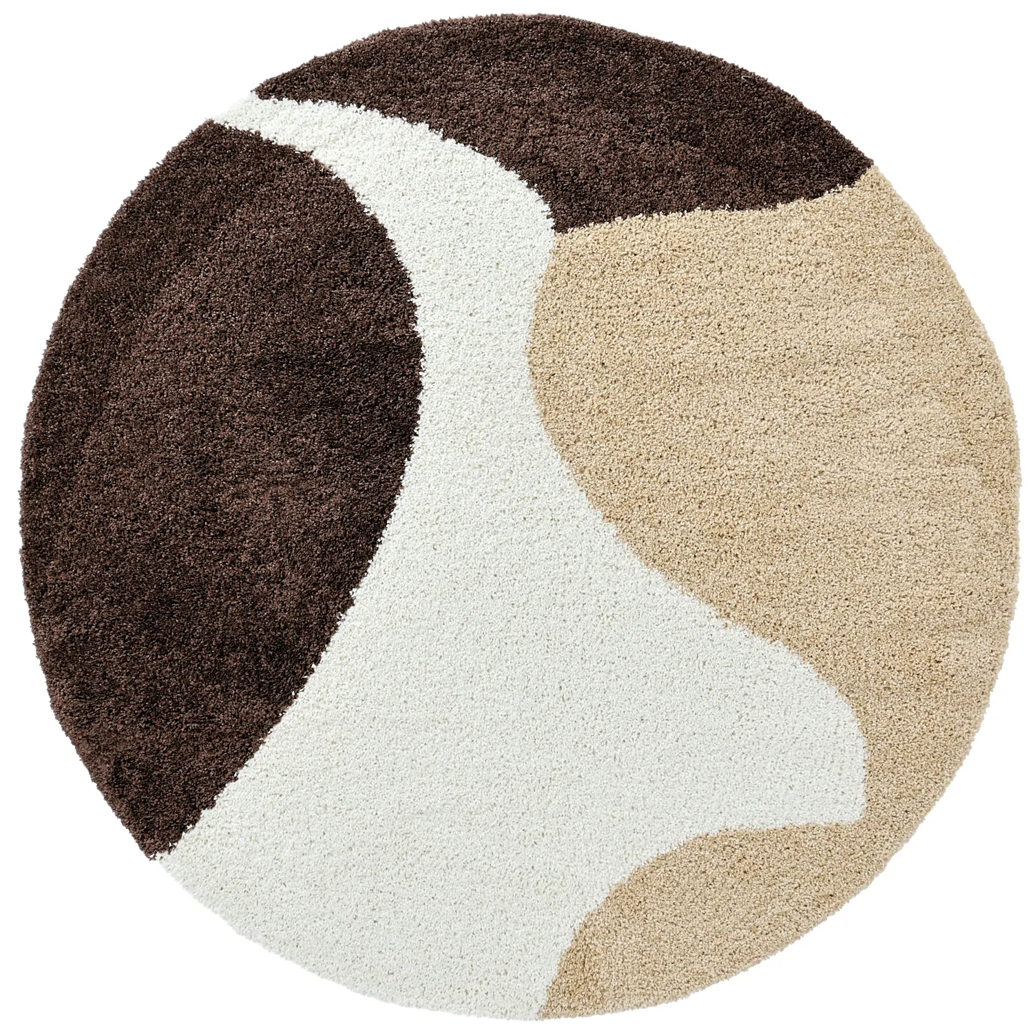 Runde tepper - Chiniot (brun/beige/hvit)