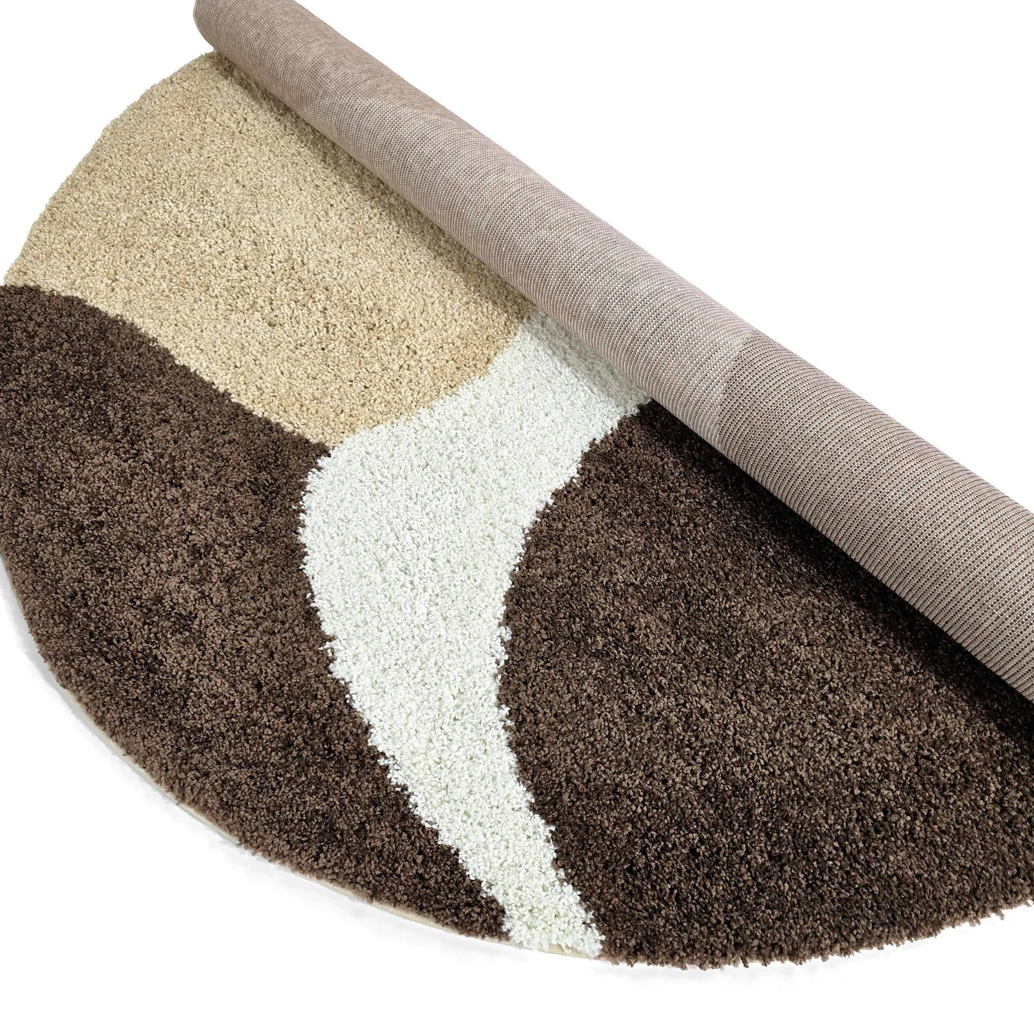 Runde tepper - Chiniot (brun/beige/hvit)