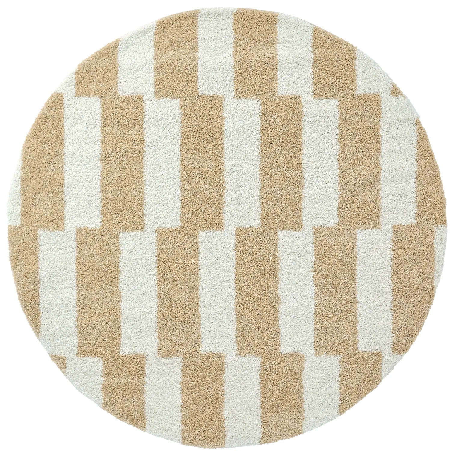 Runde tepper - Tamri (beige/hvit)