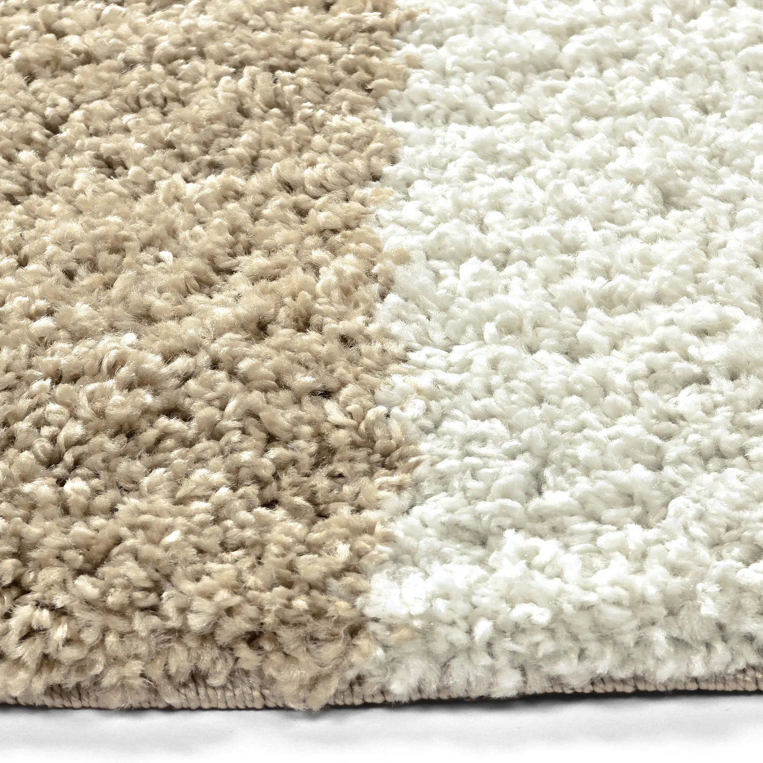 Runde tepper - Tamri (beige/hvit)