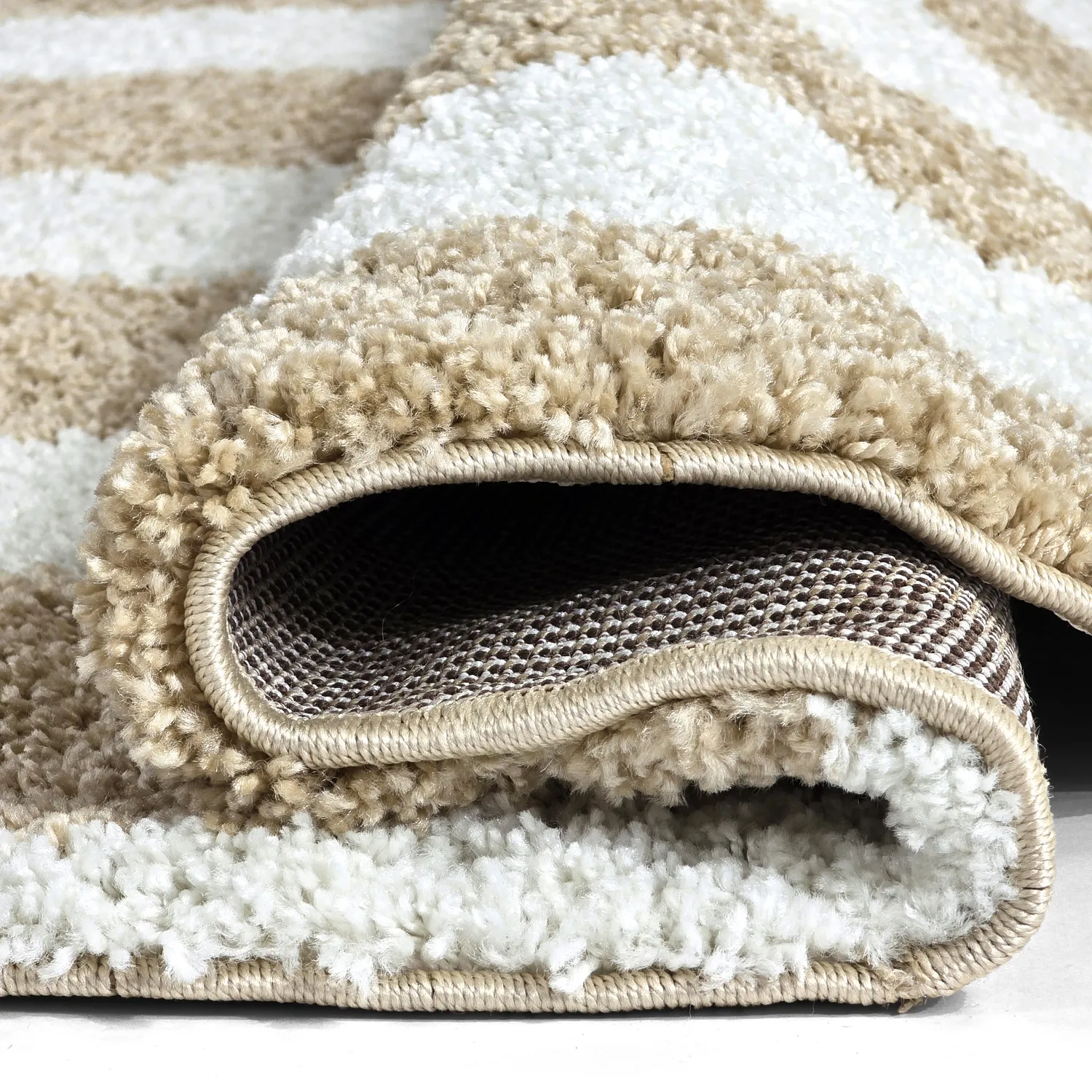 Runde tepper - Tamri (beige/hvit)