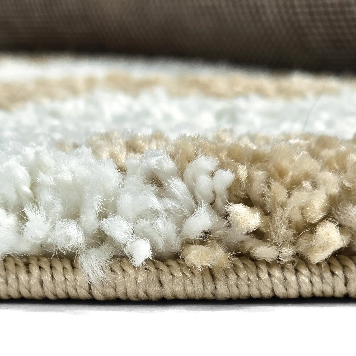 Runde tepper - Tamri (beige/hvit)