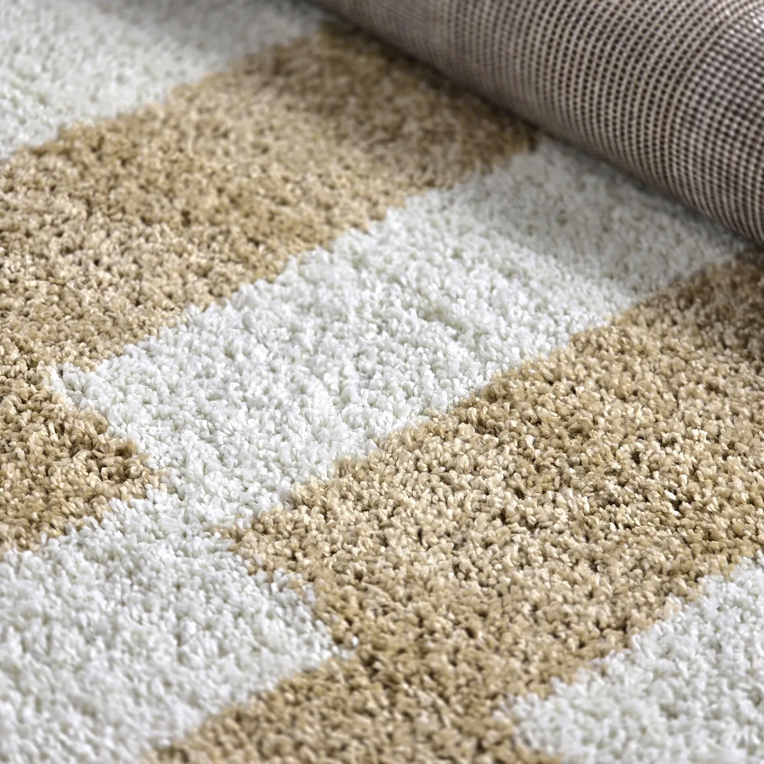 Runde tepper - Tamri (beige/hvit)