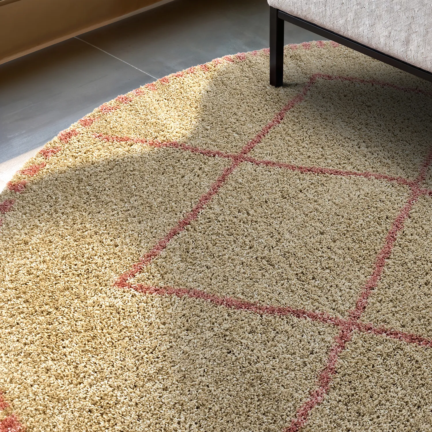 Runde tepper - Tiznit (beige/rosa)