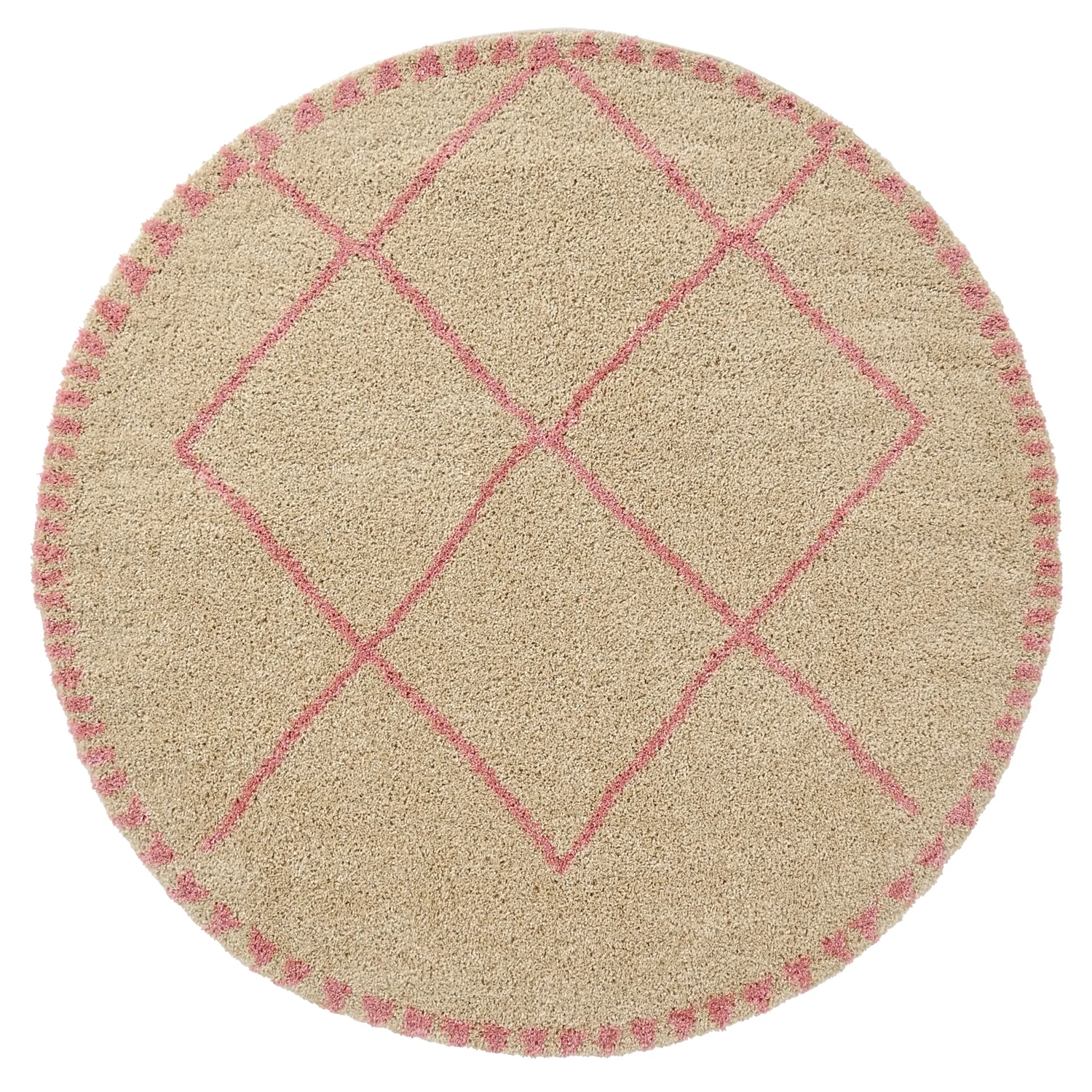 Runde tepper - Tiznit (beige/rosa)