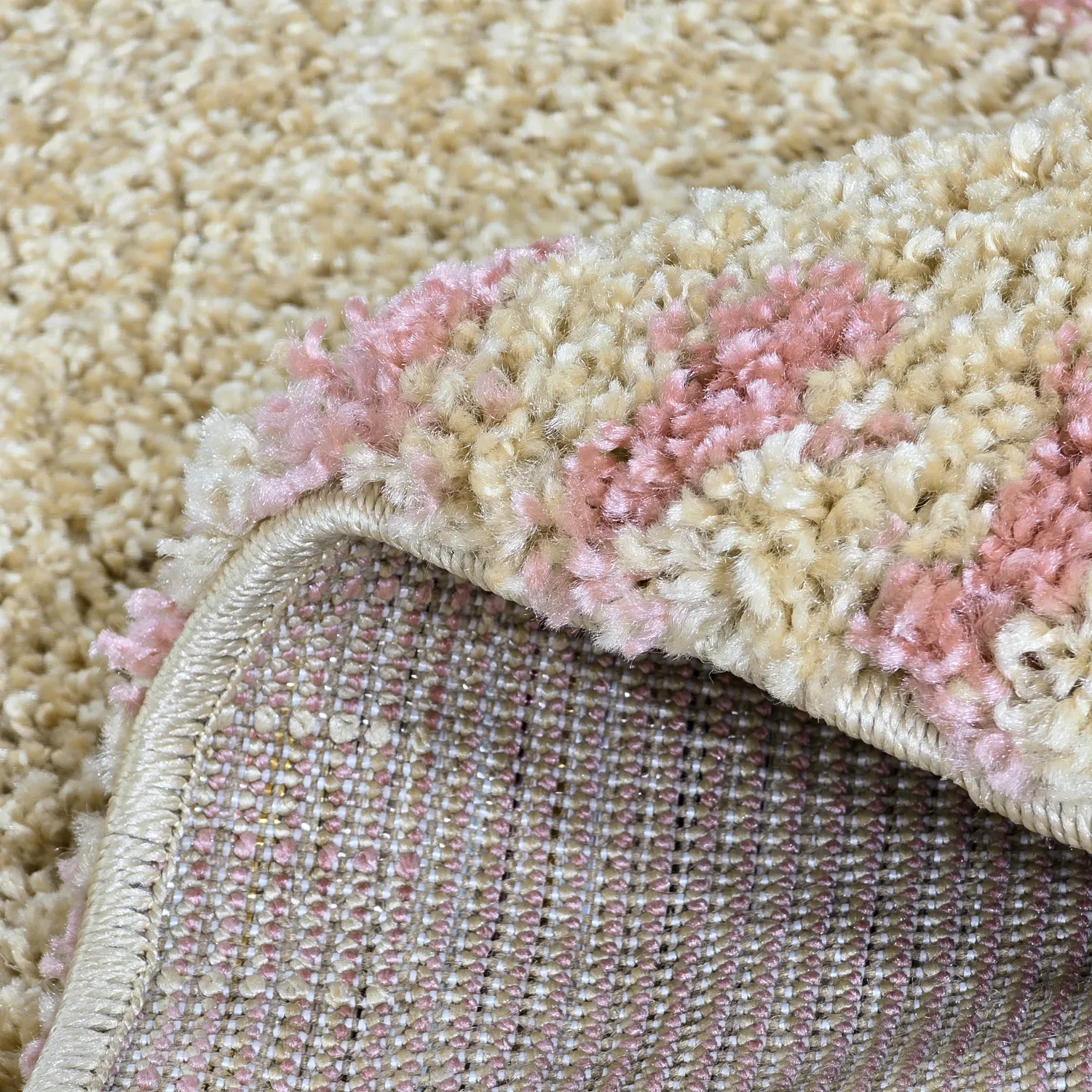 Runde tepper - Tiznit (beige/rosa)