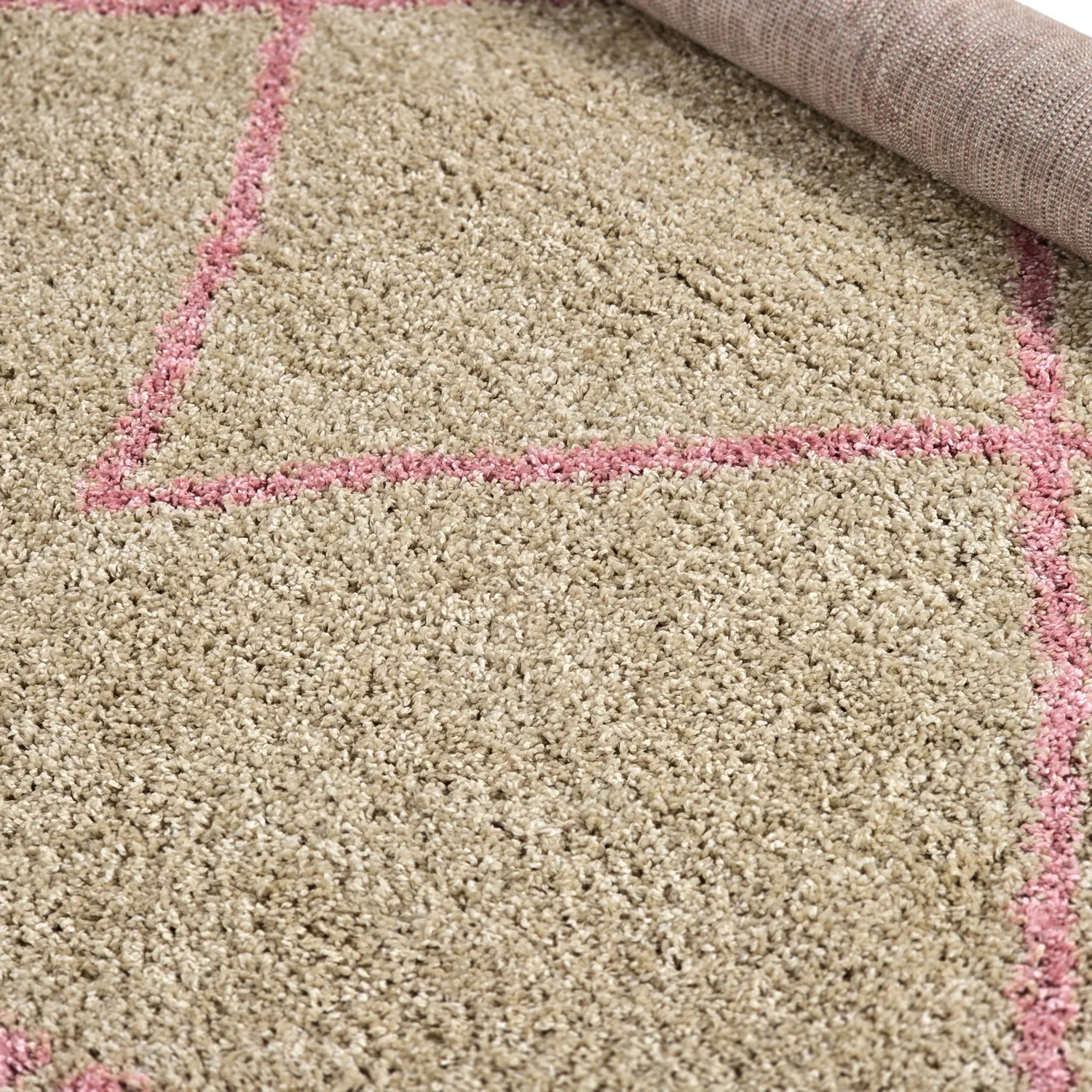 Runde tepper - Tiznit (beige/rosa)