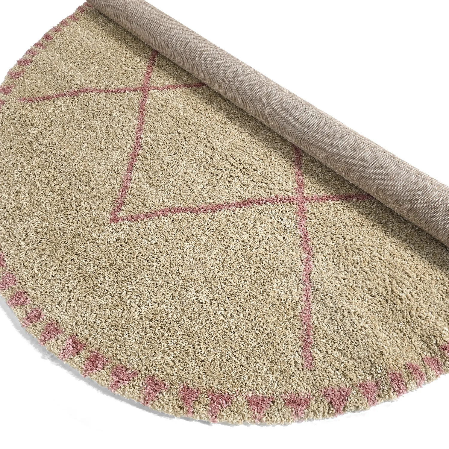 Runde tepper - Tiznit (beige/rosa)