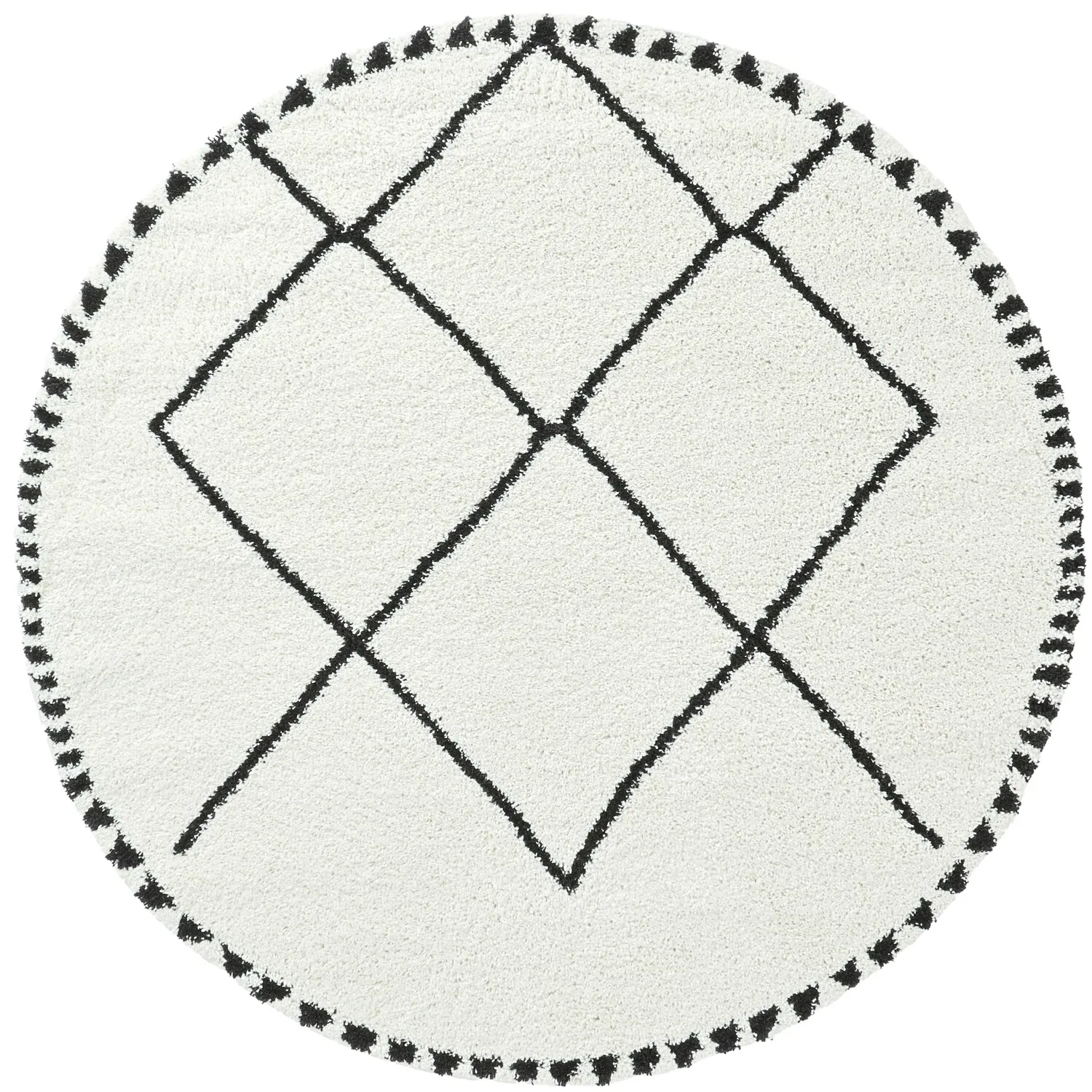 Runde tepper - Tiznit (hvit/svart)