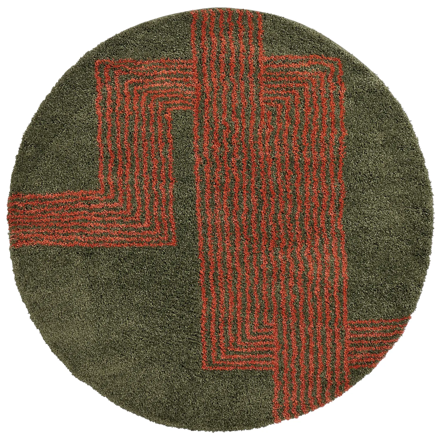 Runde tepper - Zagora (grønn/oransje)