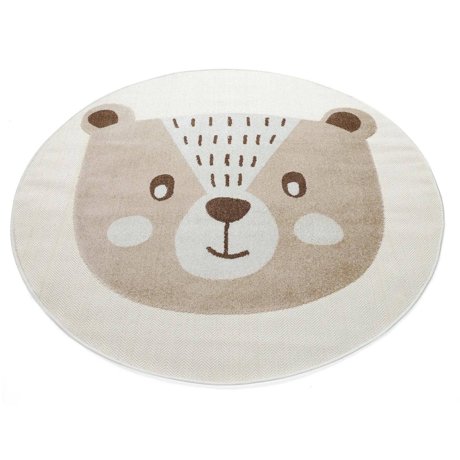 Rundt barneteppe - Kind Bear (krem)