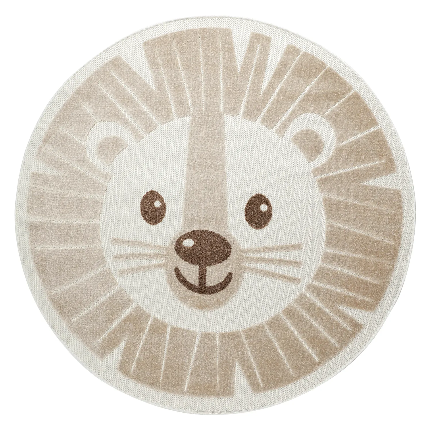 Rundt barneteppe - Kind Lion (krem)