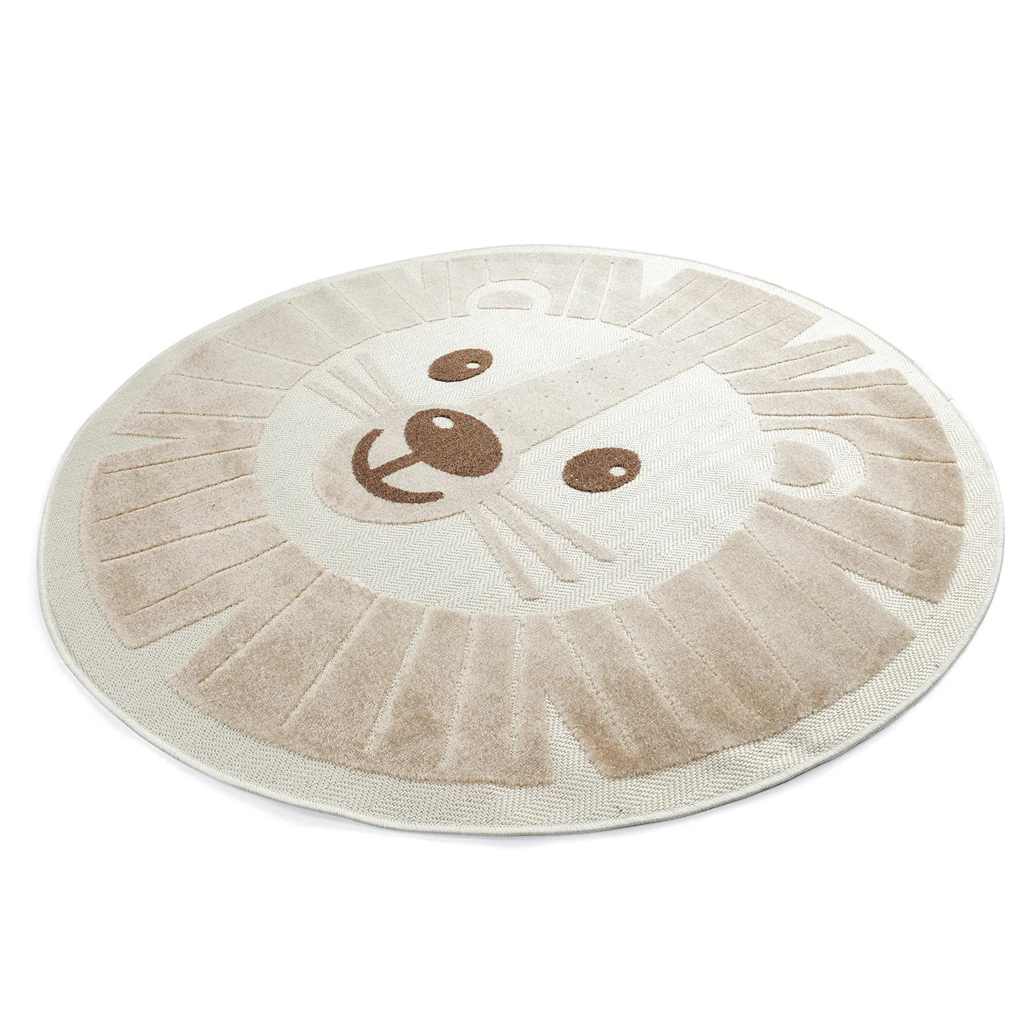 Rundt barneteppe - Kind Lion (krem)