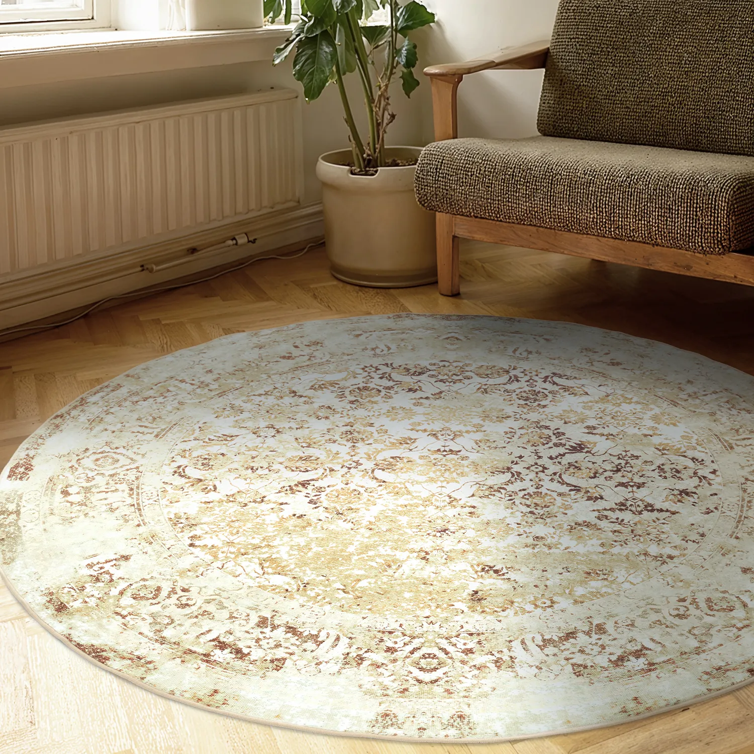 Rundt teppe - Denizli (beige)
