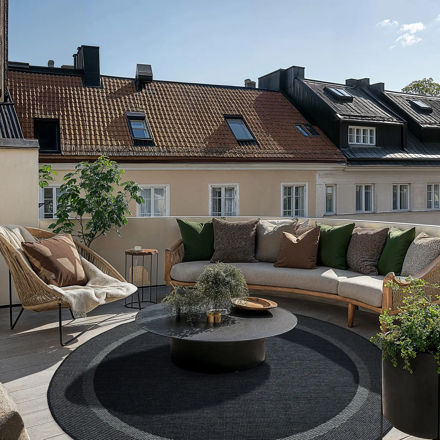 Rundt teppe - Indoor/Outdoor Alta (antrasitt)