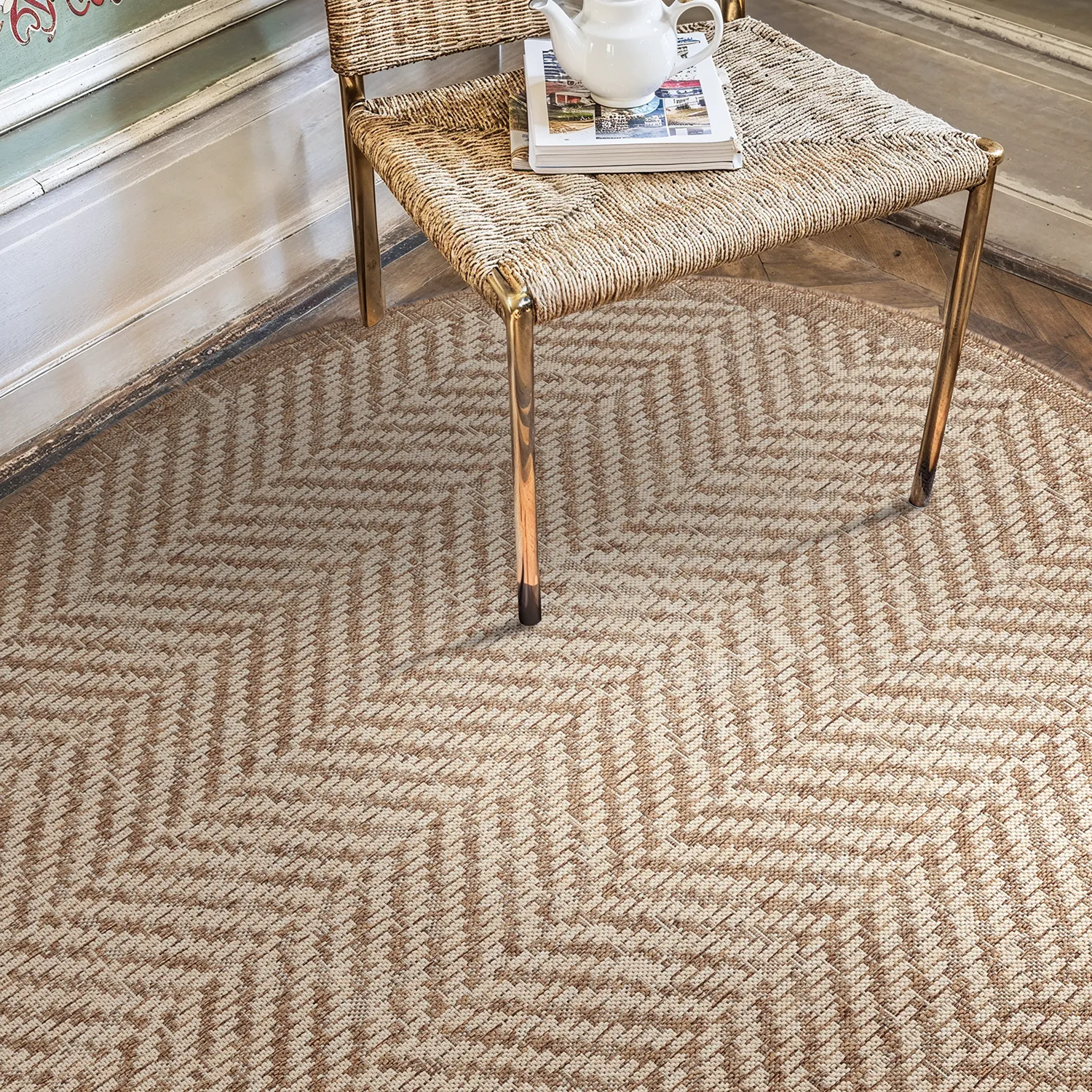 Rundt teppe - Indoor/Outdoor Donora (brun)