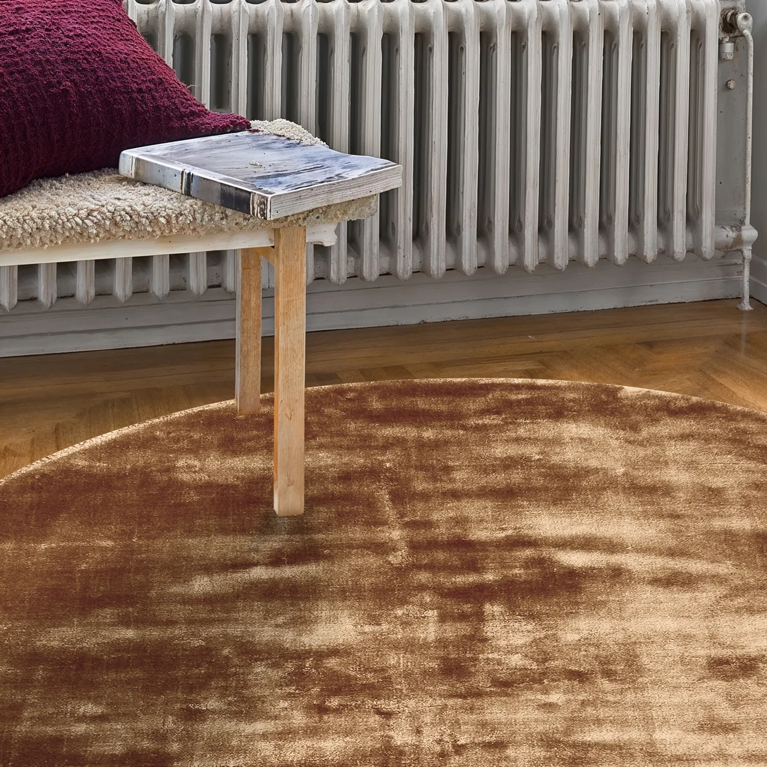 Rundt teppe - Jodhpur Special Luxury Edition (brun)