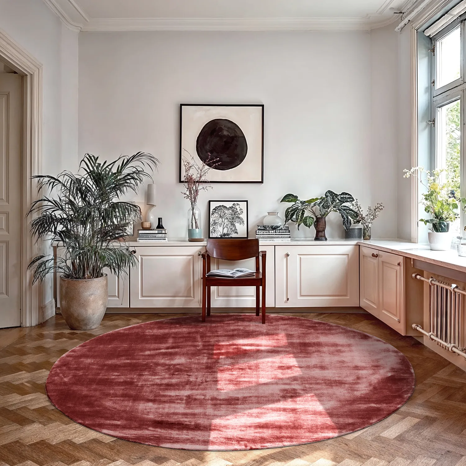Rundt teppe - Jodhpur Special Luxury Edition (burgunder)