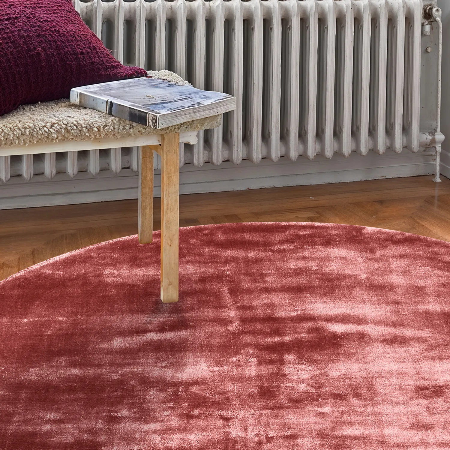 Rundt teppe - Jodhpur Special Luxury Edition (burgunder)