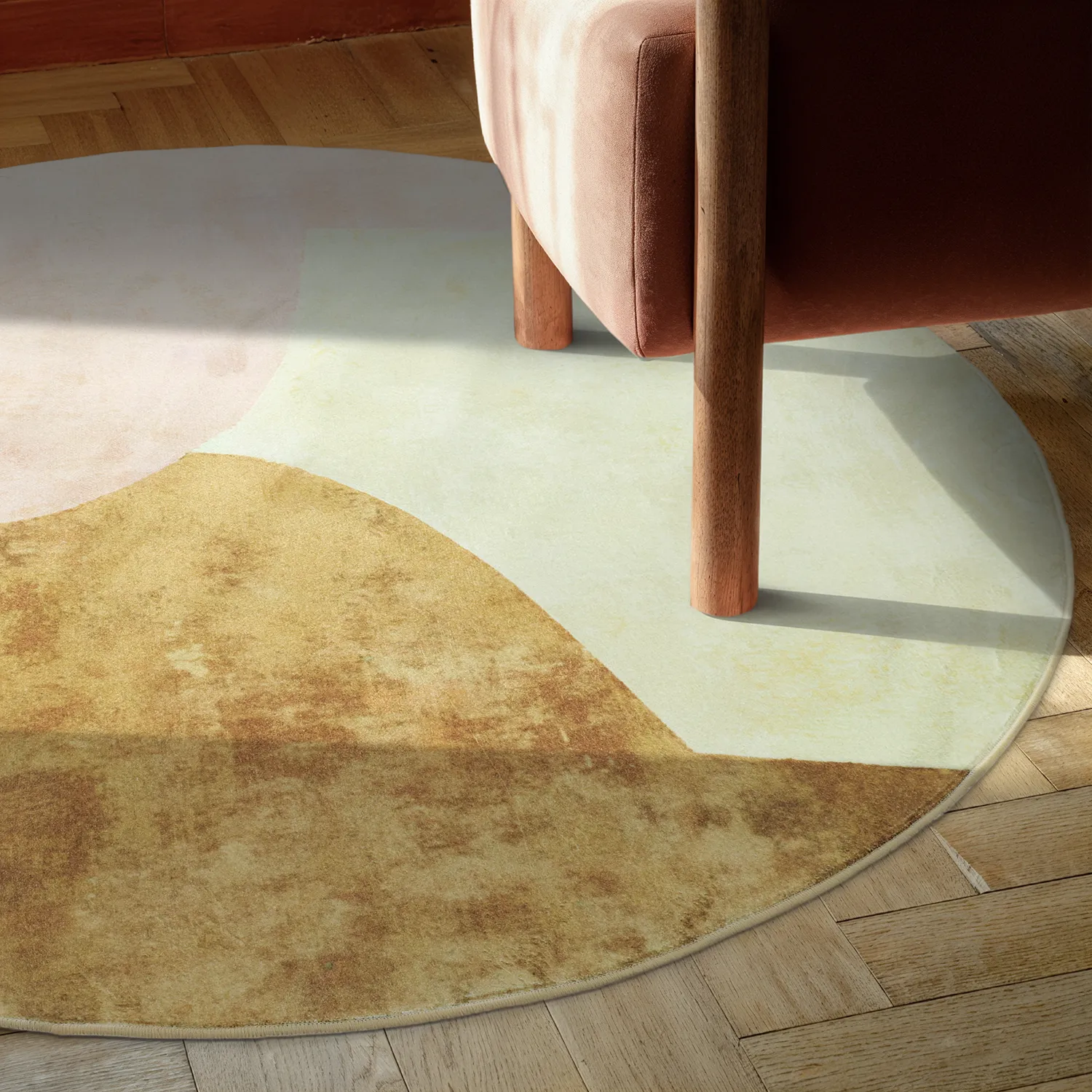 Rundt teppe - Lazio (beige/rosa)