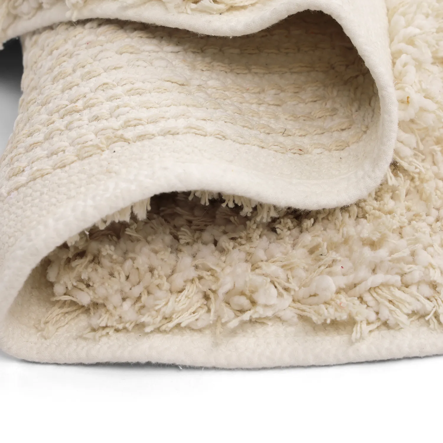 Rundt teppe - Otranto Natural Cotton Shaggy (off-white)