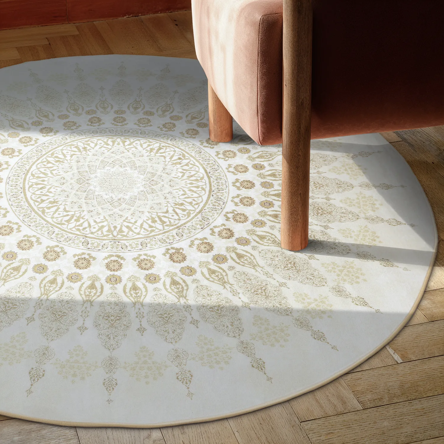 Rundt teppe - Sandrigo (beige)