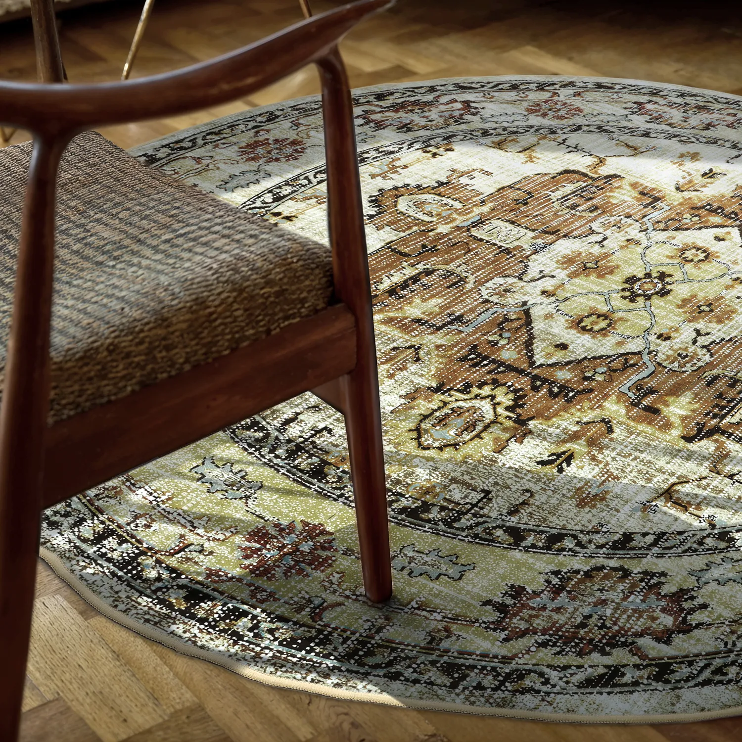 Rundt teppe - Siliana (beige)