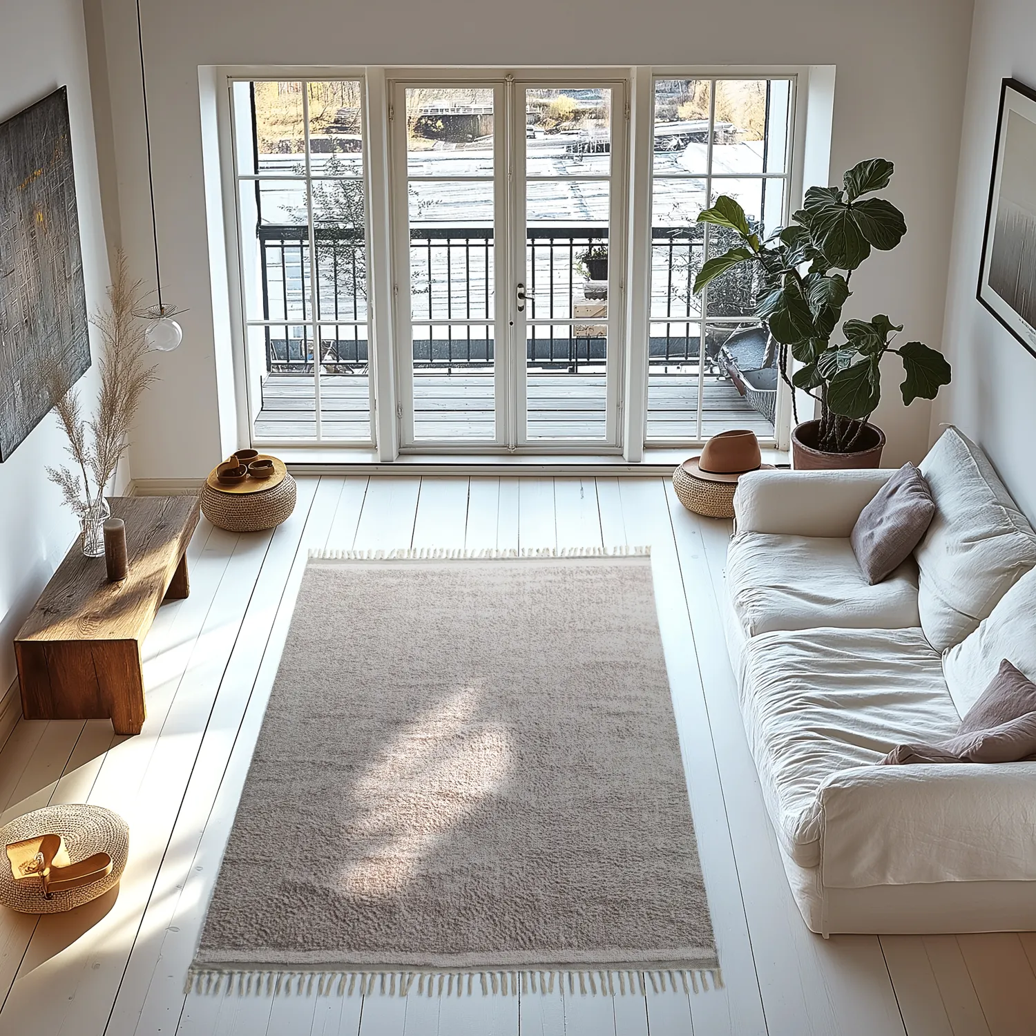 Ryetepper - Celina Natural Cotton Shaggy (taupe/lavendel)