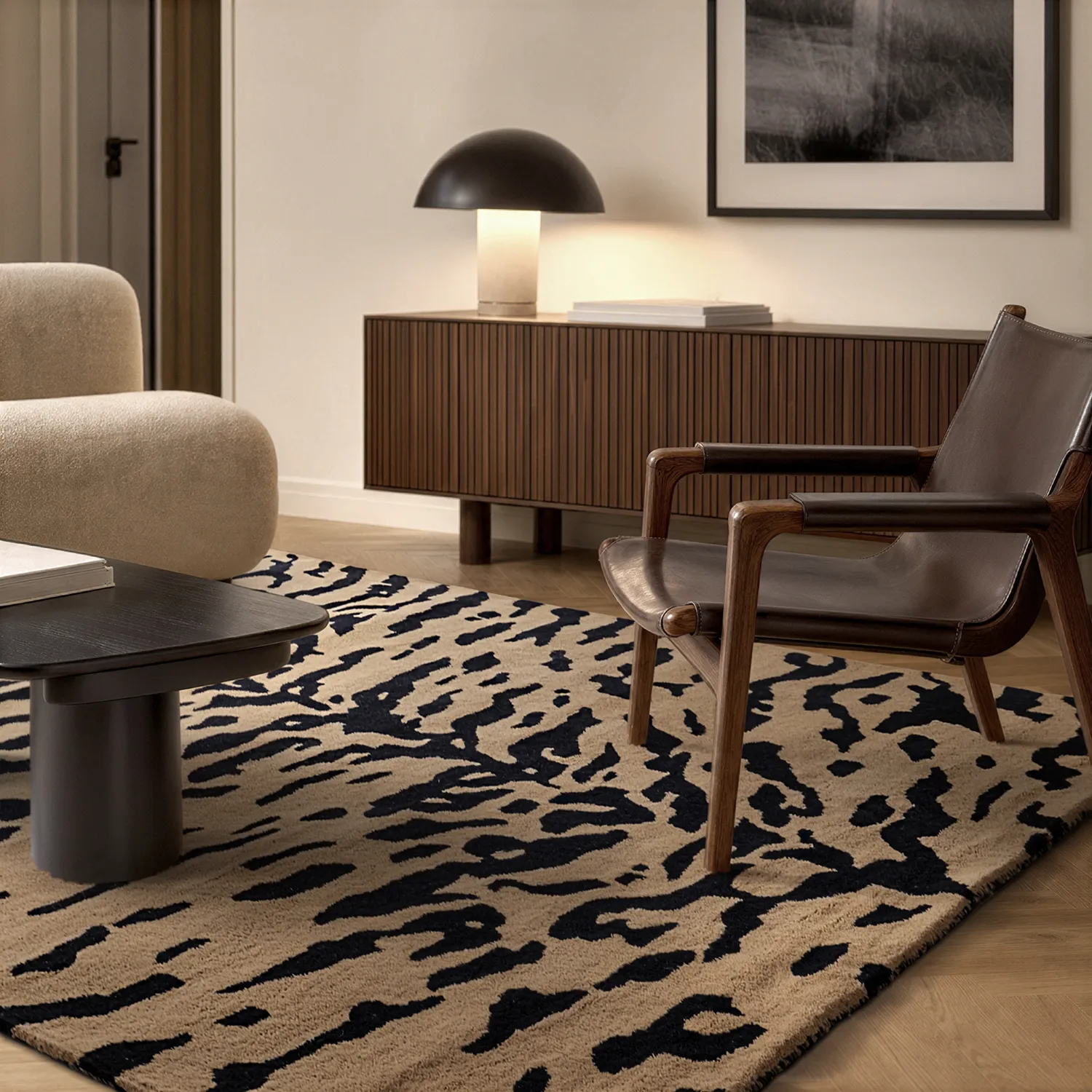 Ryetepper - Zebra Tufted Wool Premium (beige/svart)
