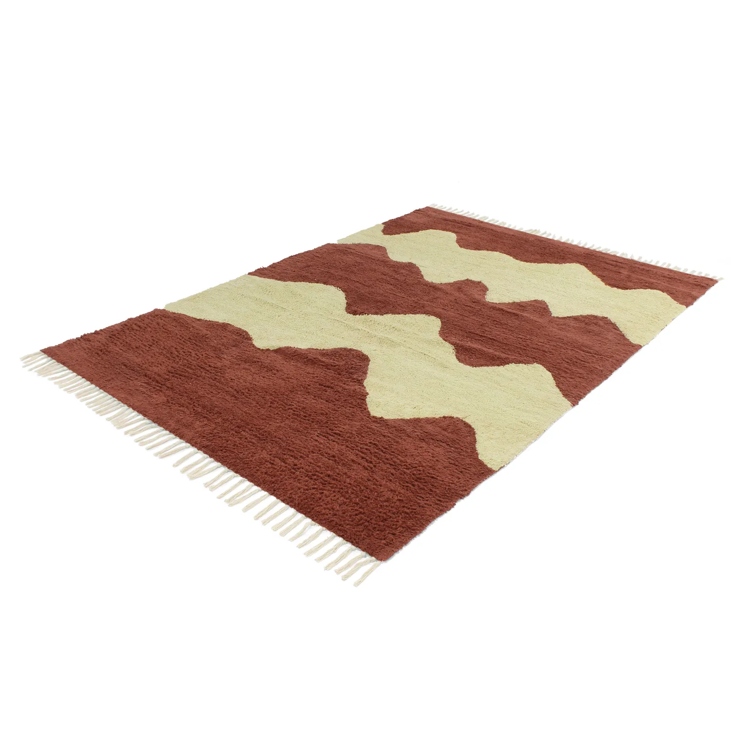 Ryetepper - Amira Natural Cotton Shaggy (rød/beige)