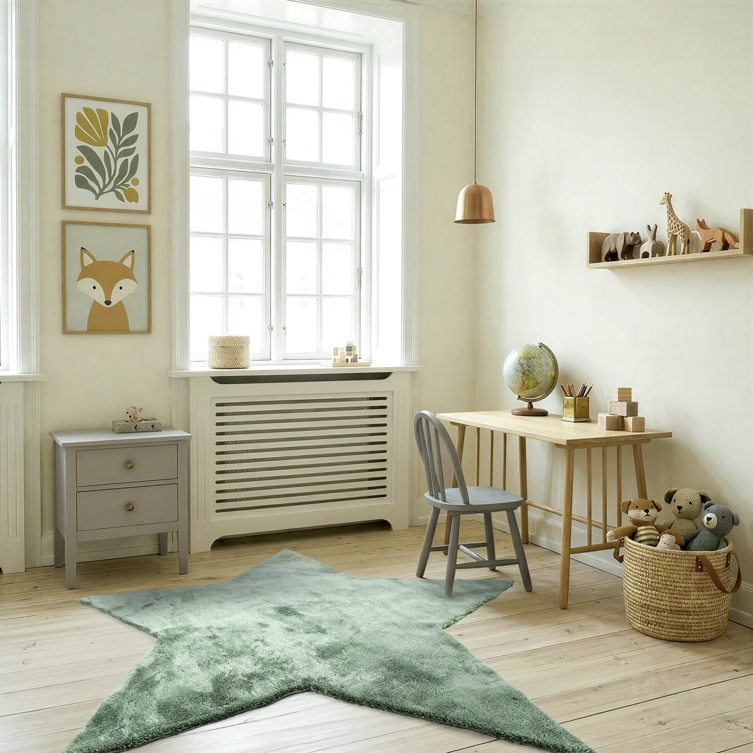 Barneteppe - Aranga Super Soft Star (grønn)
