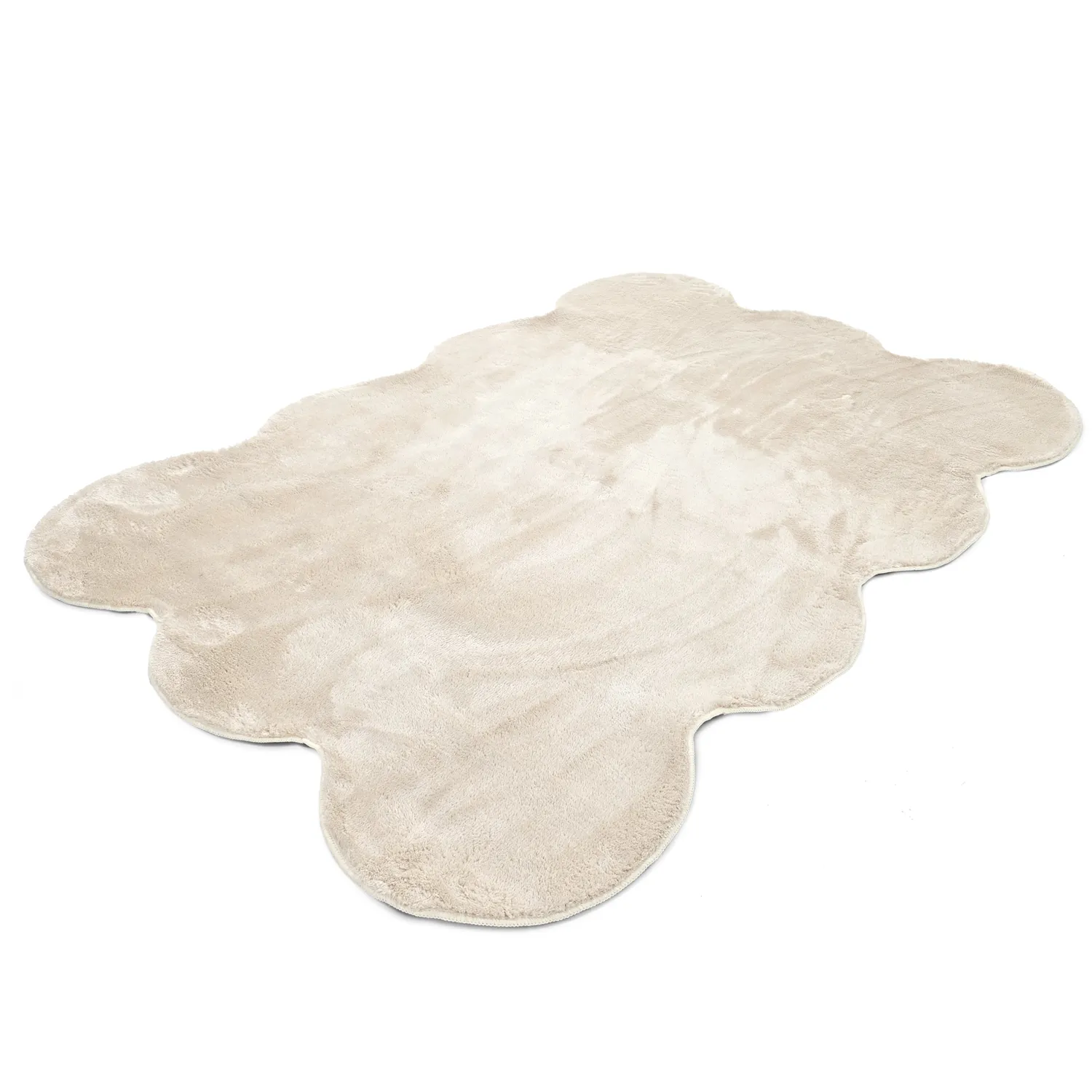 Bølget ryeteppe - Aranga Super Soft Fur (beige)