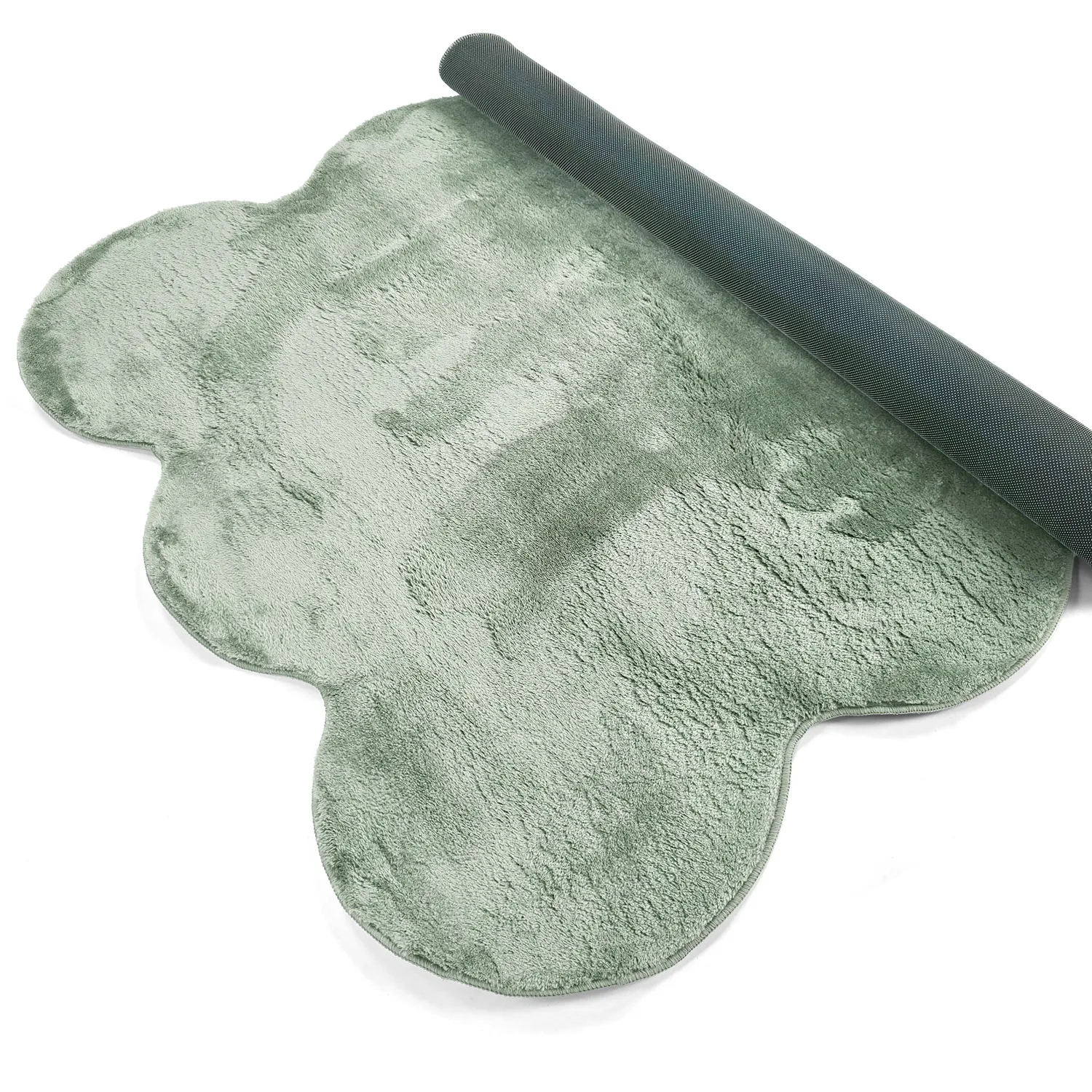 Bølget ryeteppe - Aranga Super Soft Fur (grønn)